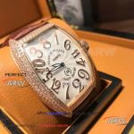 Perfect Replica Franck Muller Crazy Hours watch Rose Gold Diamond Case